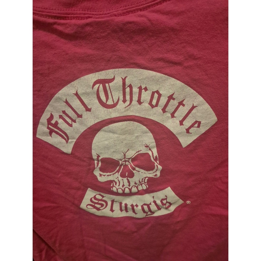 Full Throttle Sturgis Gildan FTS Pink Sturgis Skull Biker Motorcycle Tee‎ XS 190 - Picture 7 of 7